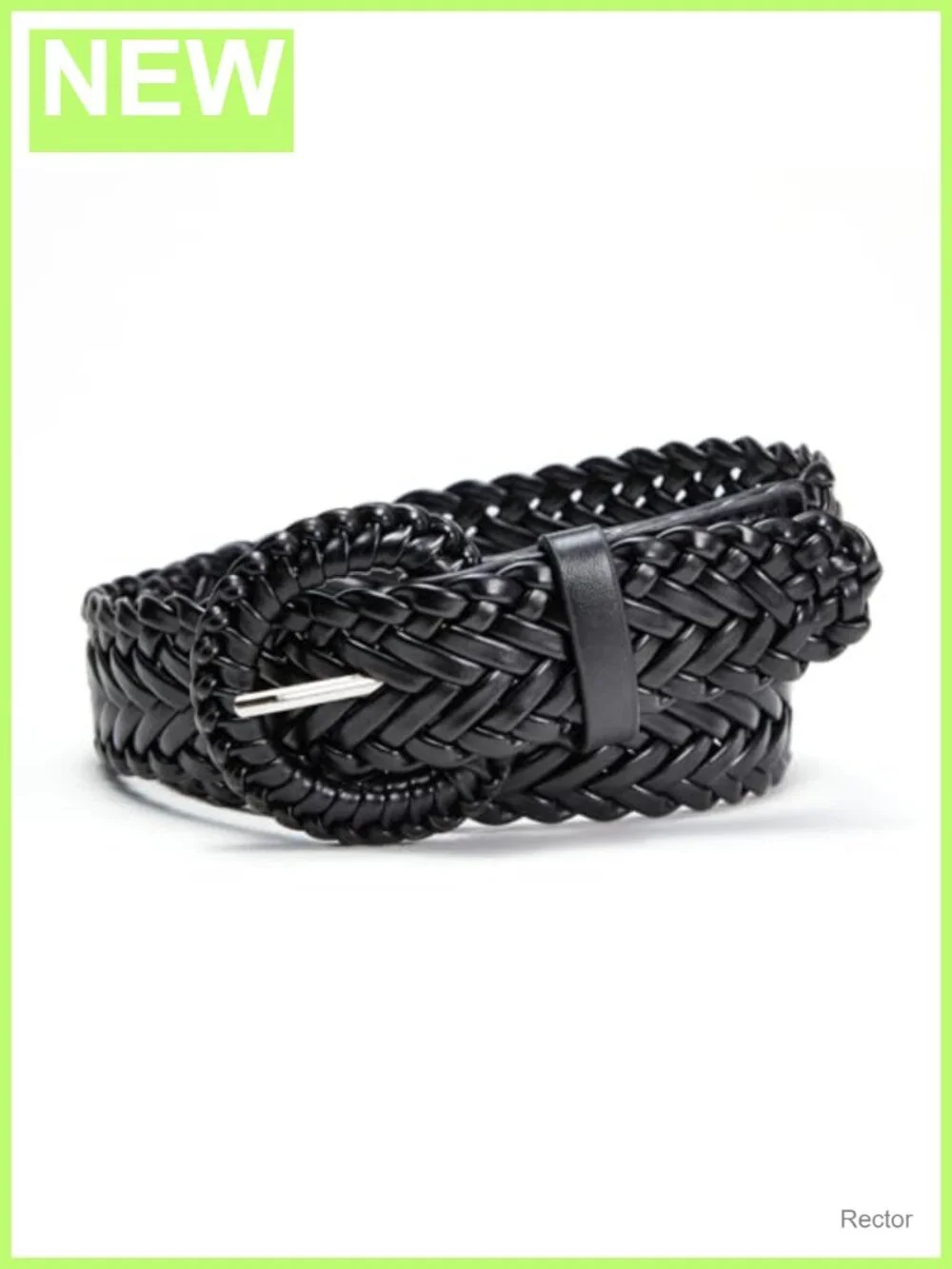 Women's Woven PU Leather Belt Braided Wide Fashion Waist Belt for Dresses Jeans